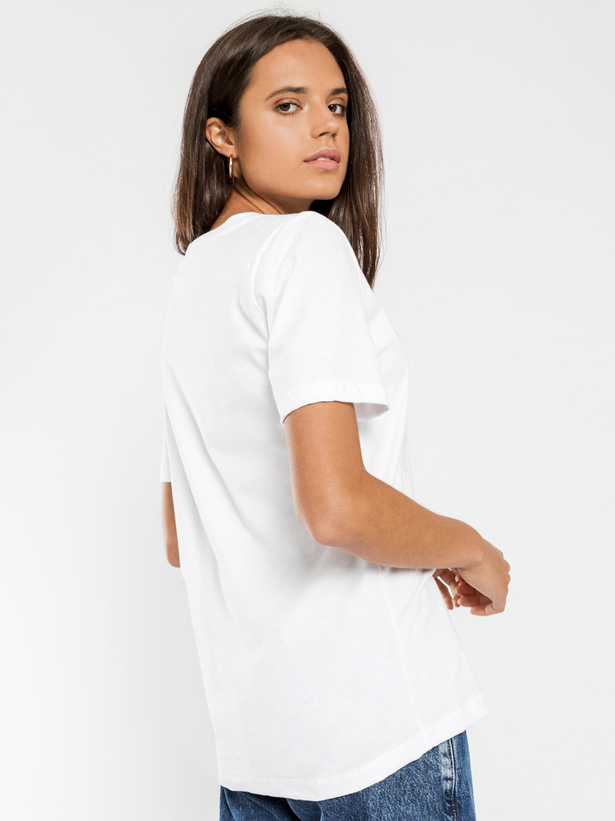 Neon Collegiate T-Shirt in Classic White