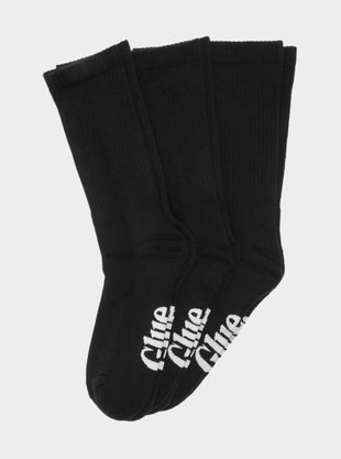 3 Pairs of Crew Socks in Black
