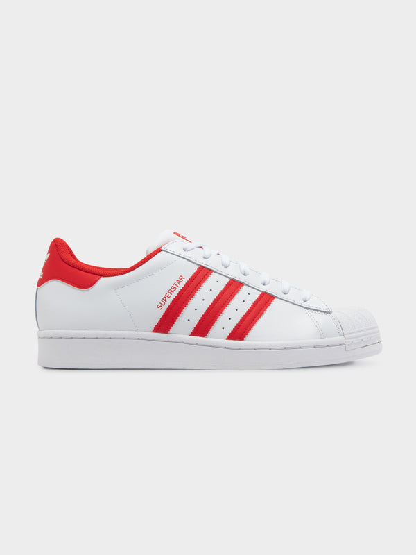 Adidas Unisex Superstar Shoe White/Red