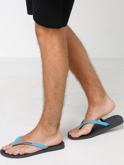 Mens Top Mix Thongs in Grey & Turquoise