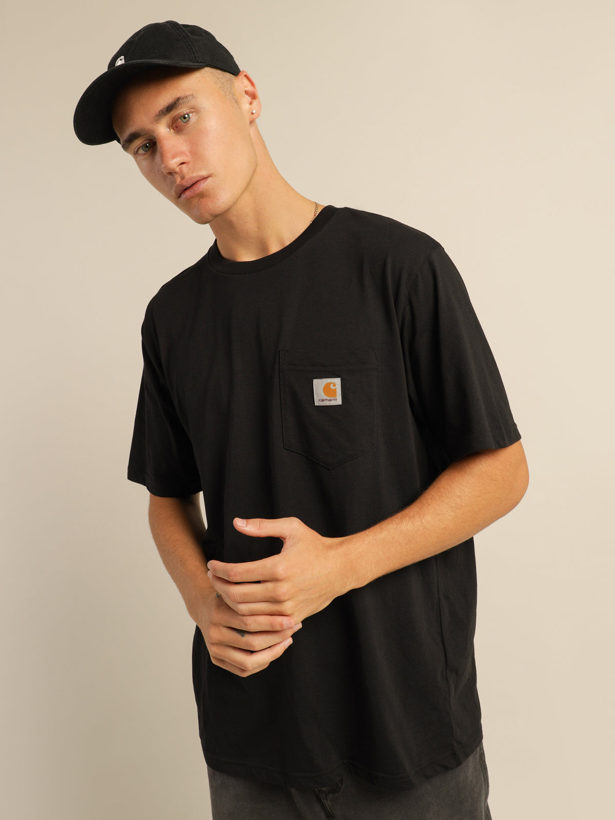 Pocket Short Sleeve T-Shirt in Black