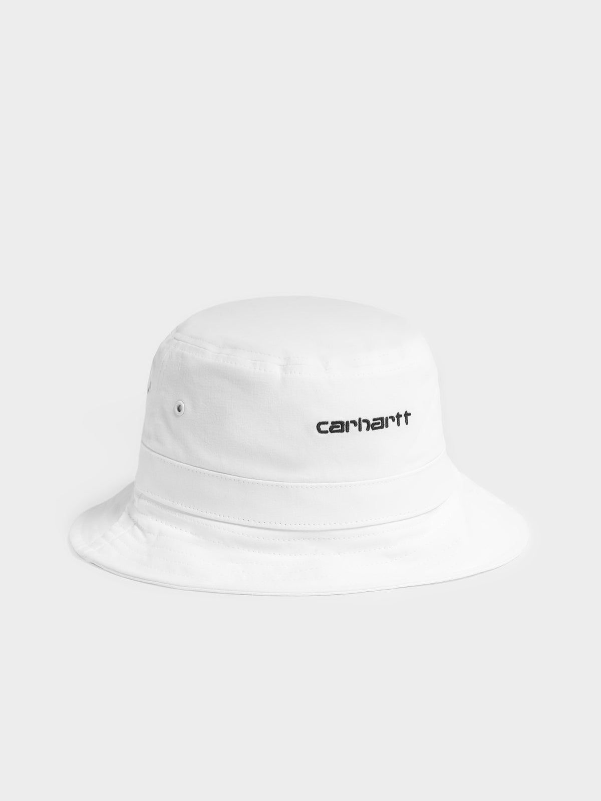 Script Bucket Hat in White &amp; Black