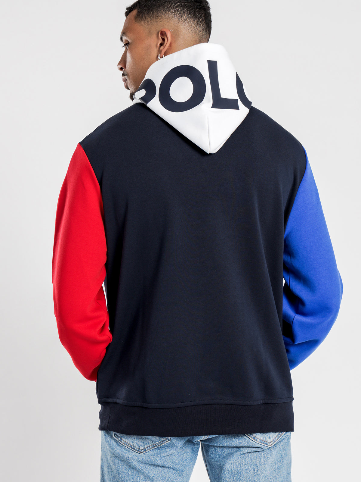 Logo Embroidered Hoodie in Navy