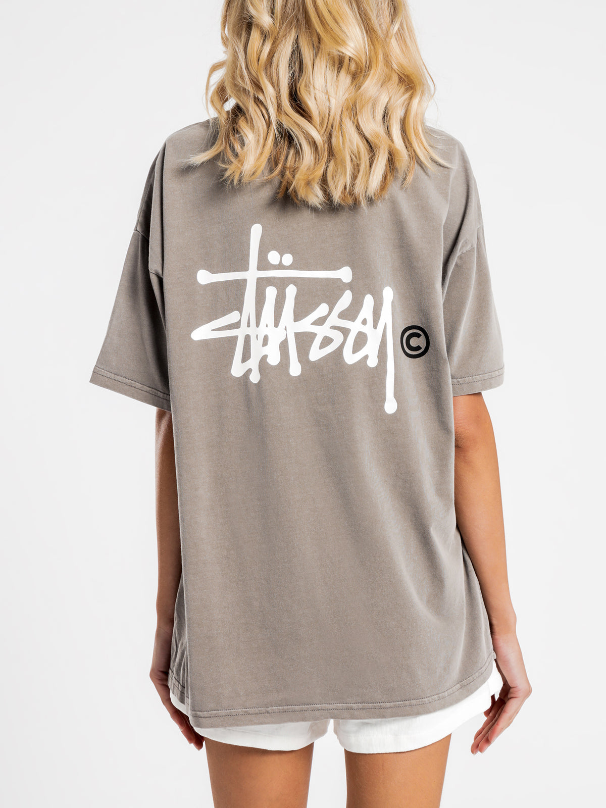 Graffiti Pigment Relaxed T-Shirt in Taupe