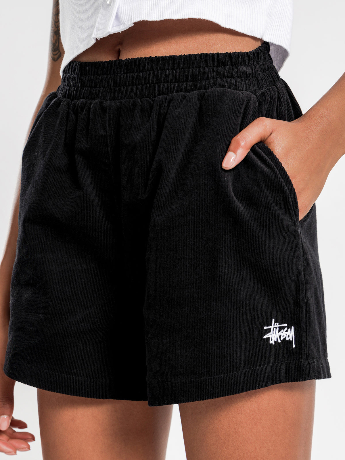 Stock Cord Shorts in Black