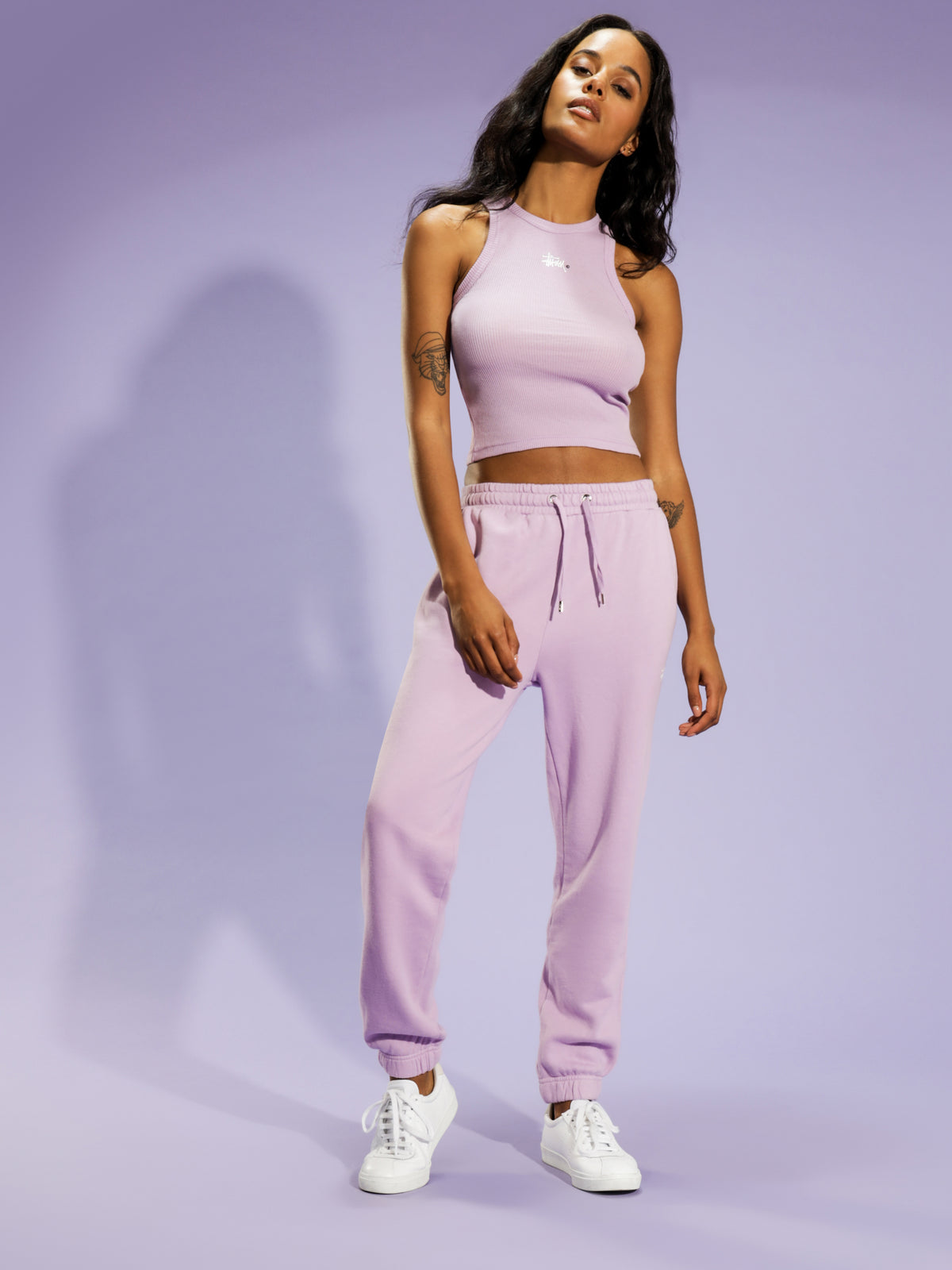 Pigment Recycled Trackpants in Lilac