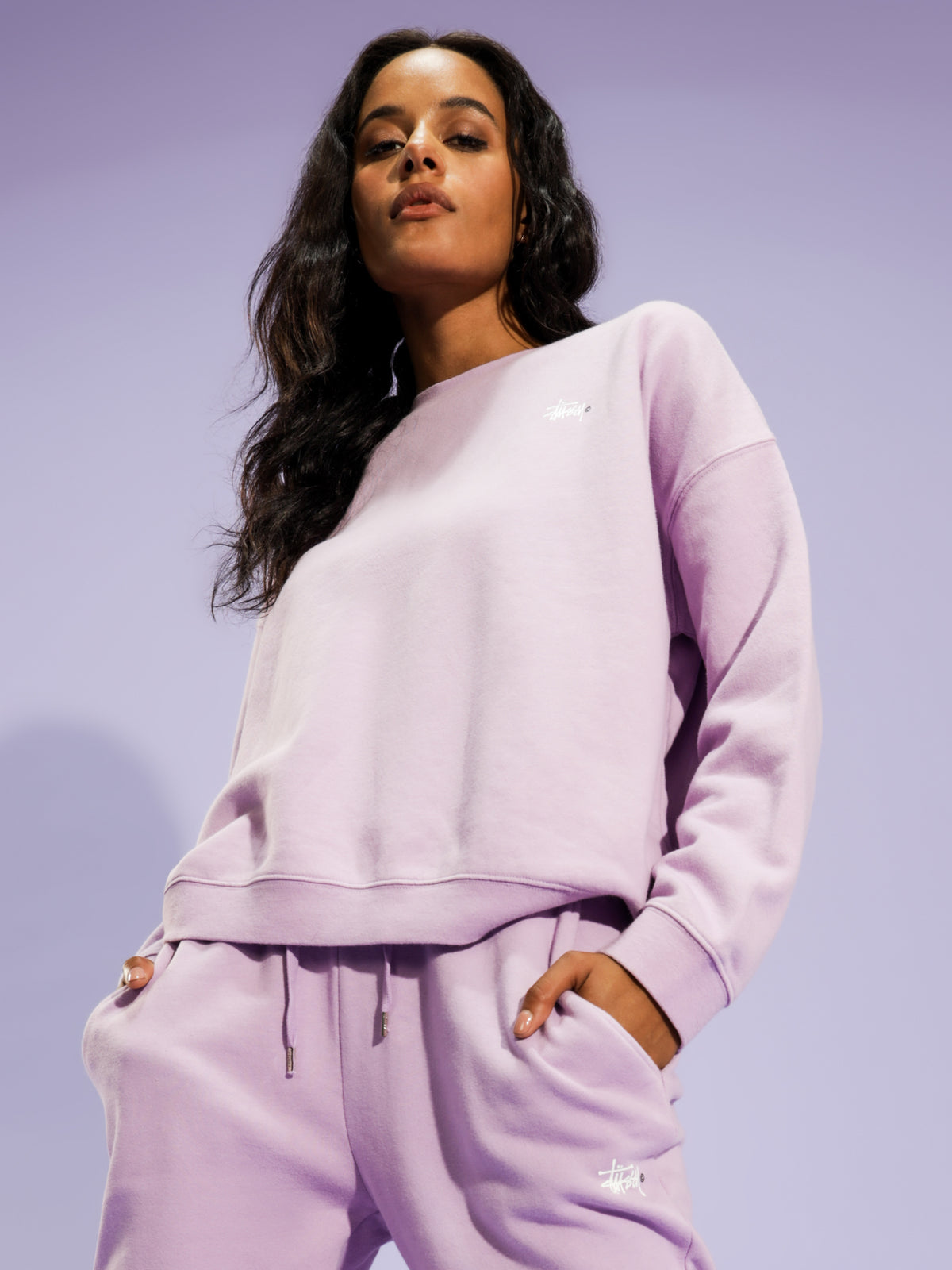 Pigment Recycled Crew in Lilac