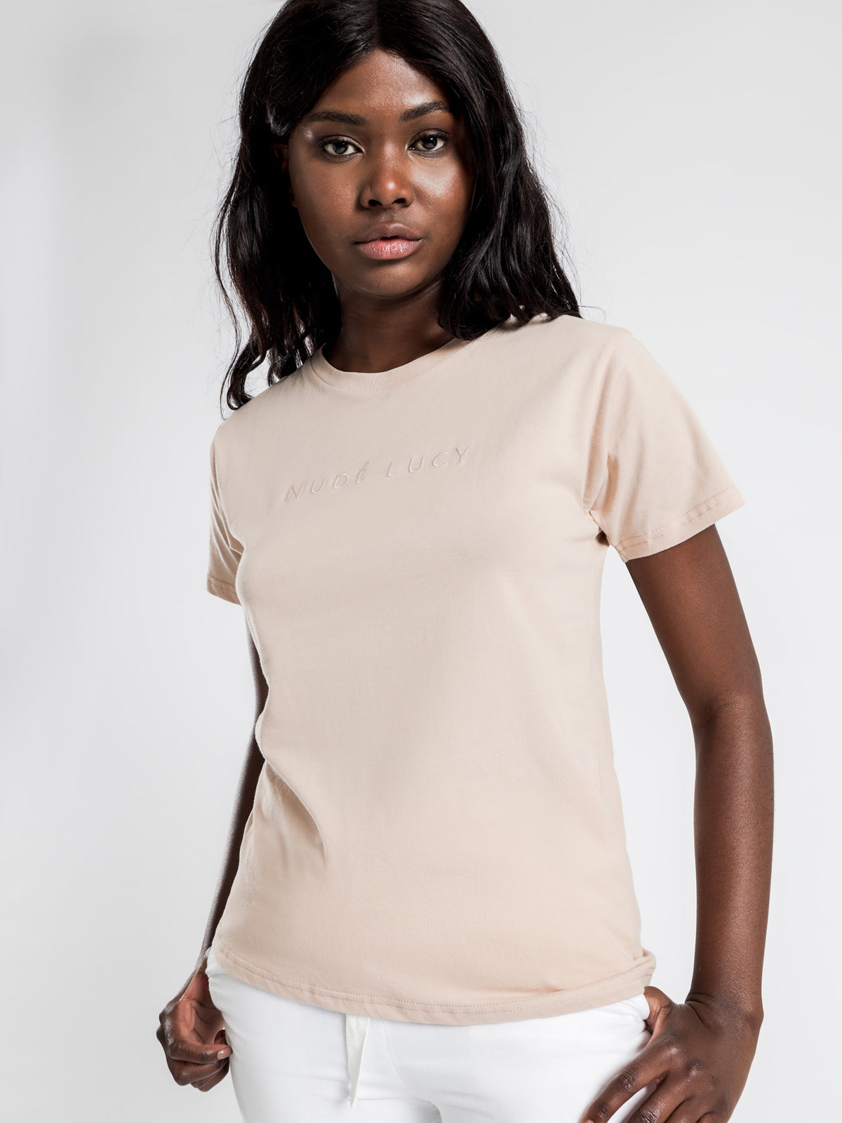 Embroidered T-Shirt in Blush