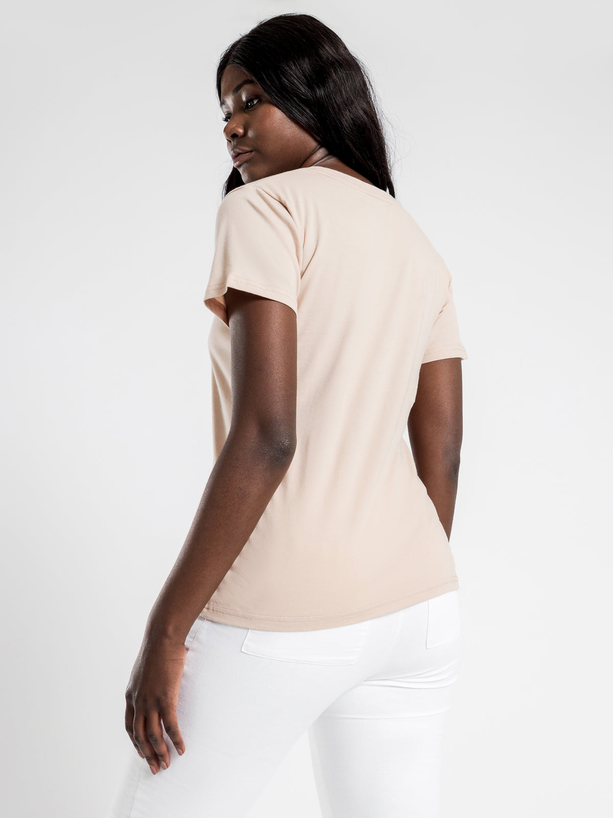 Embroidered T-Shirt in Blush