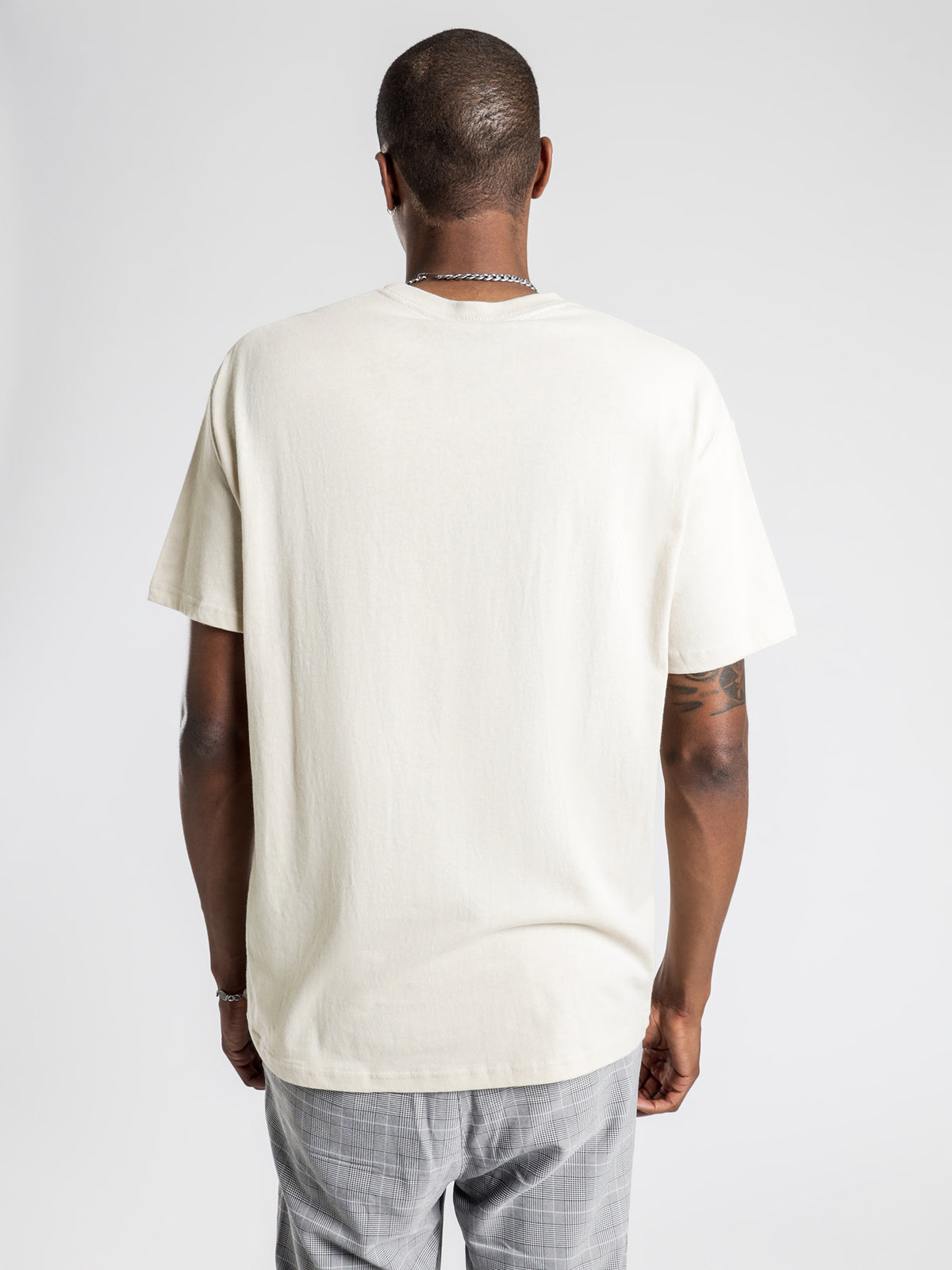 Graffiti Pocket Short Sleeve T-Shirt in Warmed White
