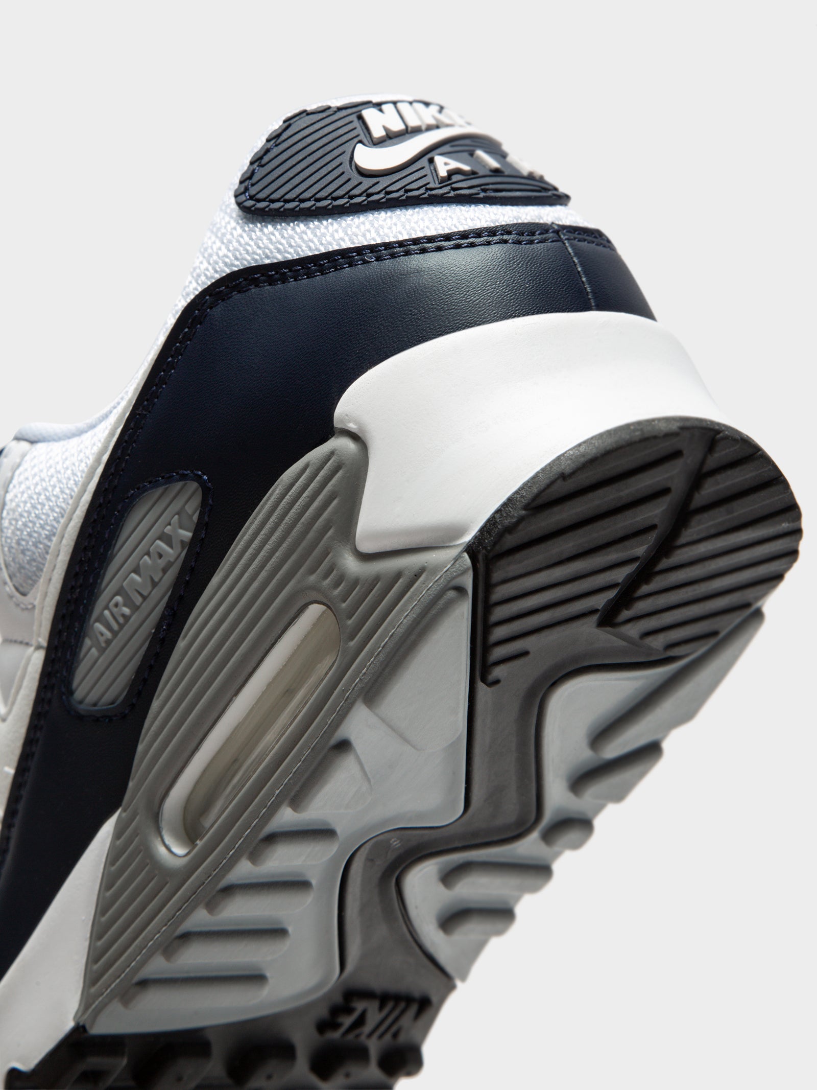 Mens Air Max 90 Sneakers in White Grey & Black
