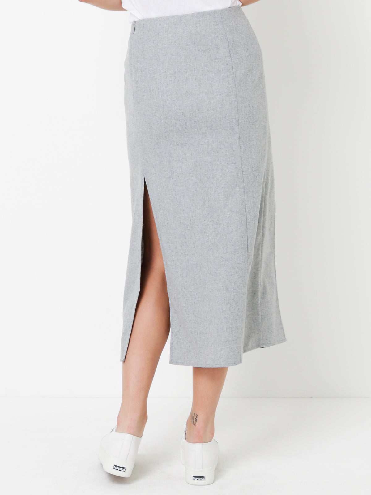 Lyall Midi Skirt in Grey