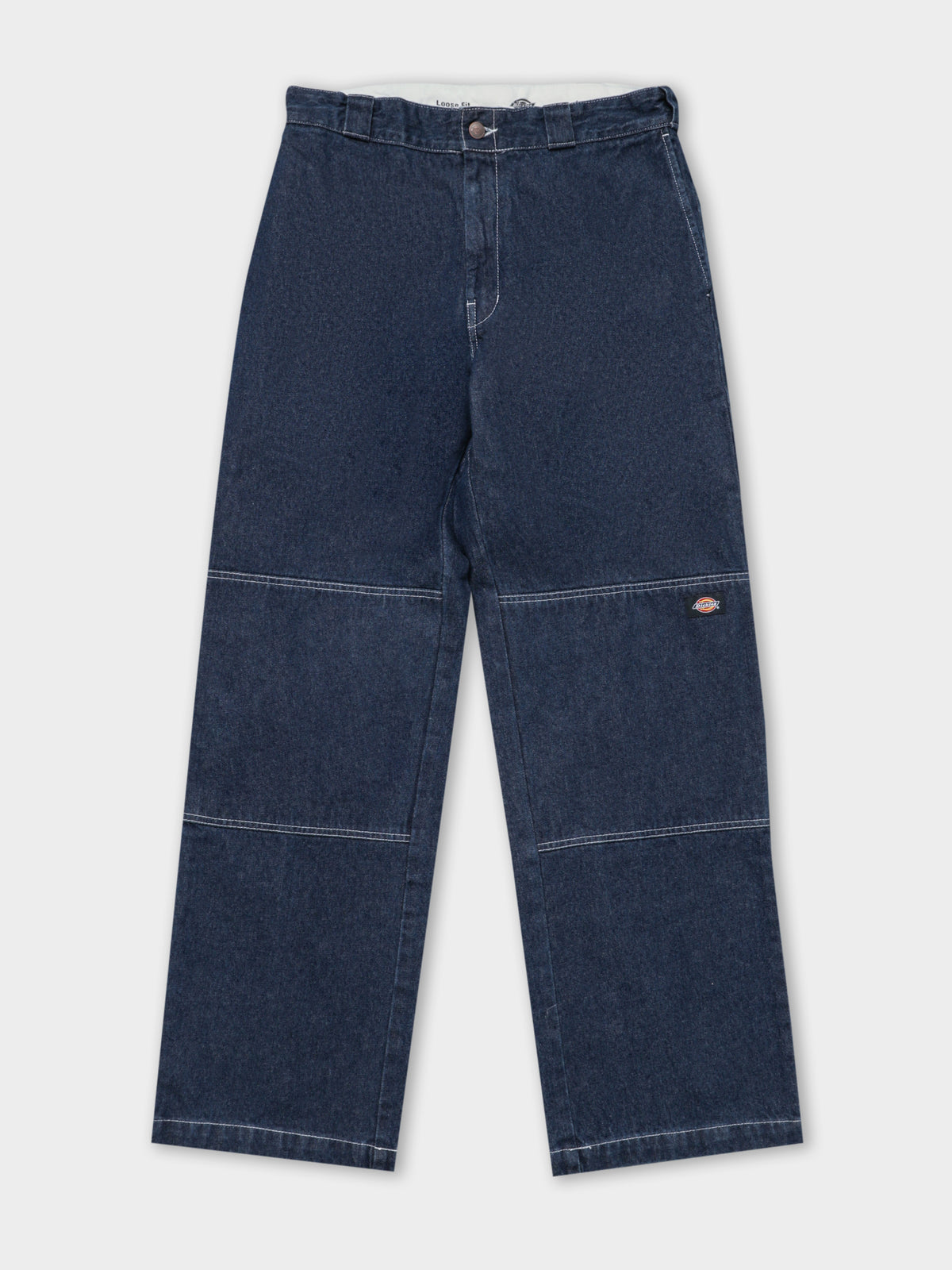 85-283AU Double Knee Jeans in Rinsed Indigo Blue