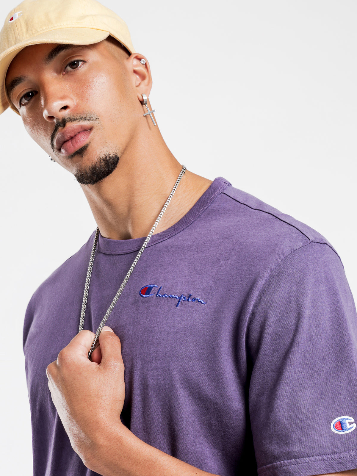 Vintage Dye T-Shirt in Purple Pebble