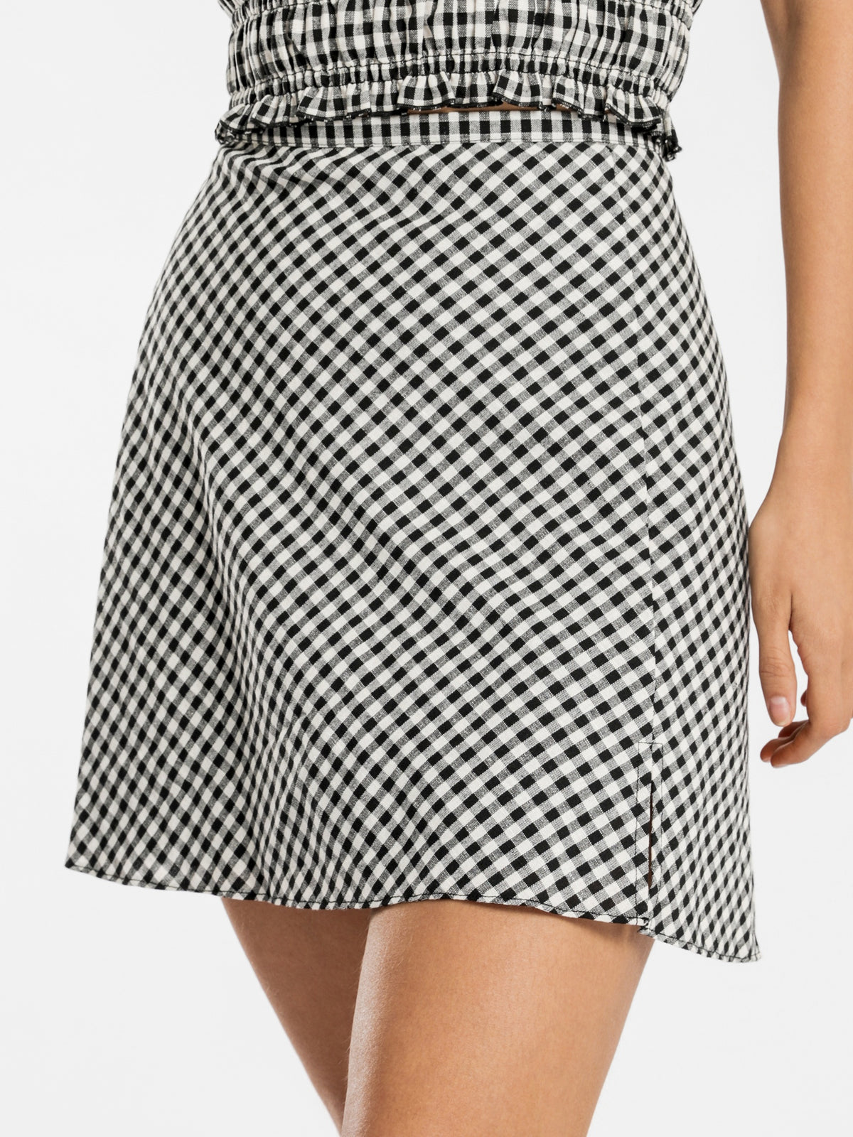 Mini Check Skirt in Black &amp; White