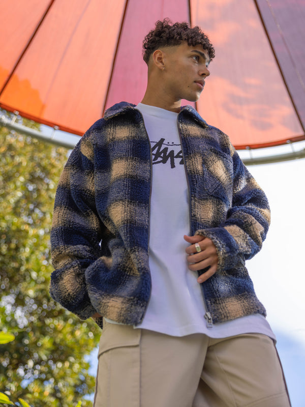 ステューシーZIP SHERPA SHADOW PLAID