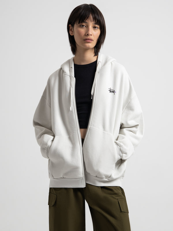 Stussy Graffiti Zip Up Hood Washed Whi | Glue Store