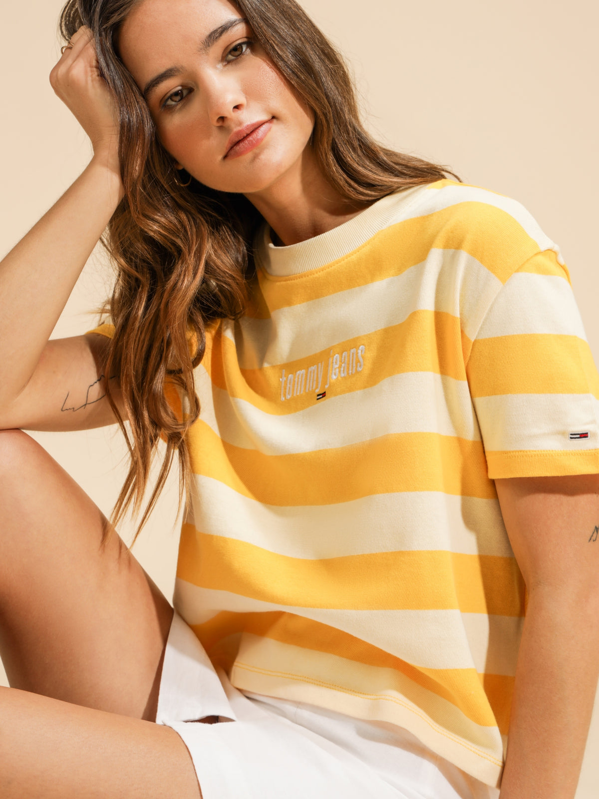 Stripe Logo T-Shirt in Lemon
