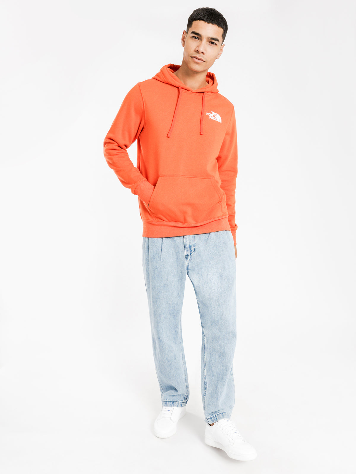 Red Box Pullover Hoodie in Orange