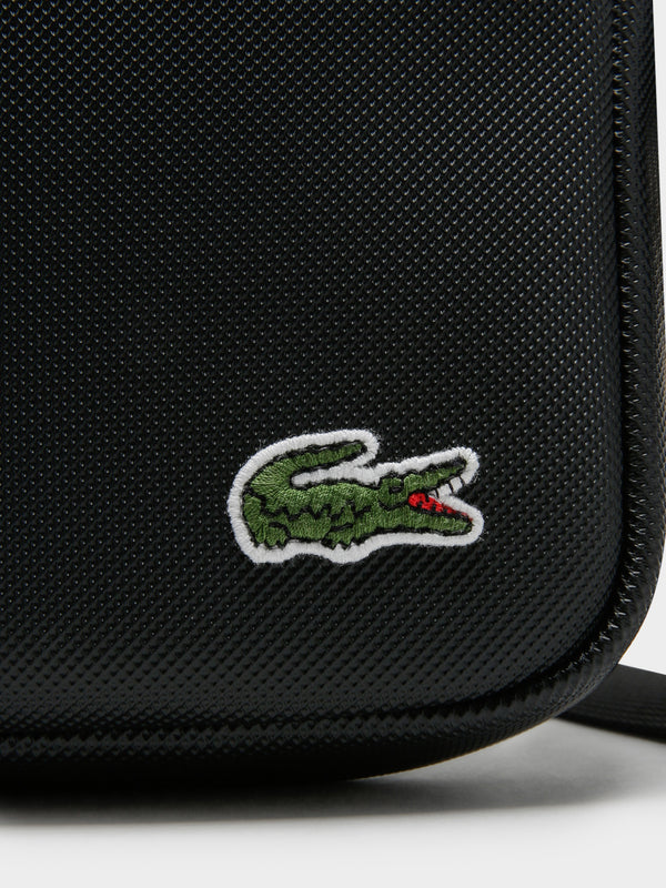 Lacoste Flat Crossbody Bag in Black Black Glue Store