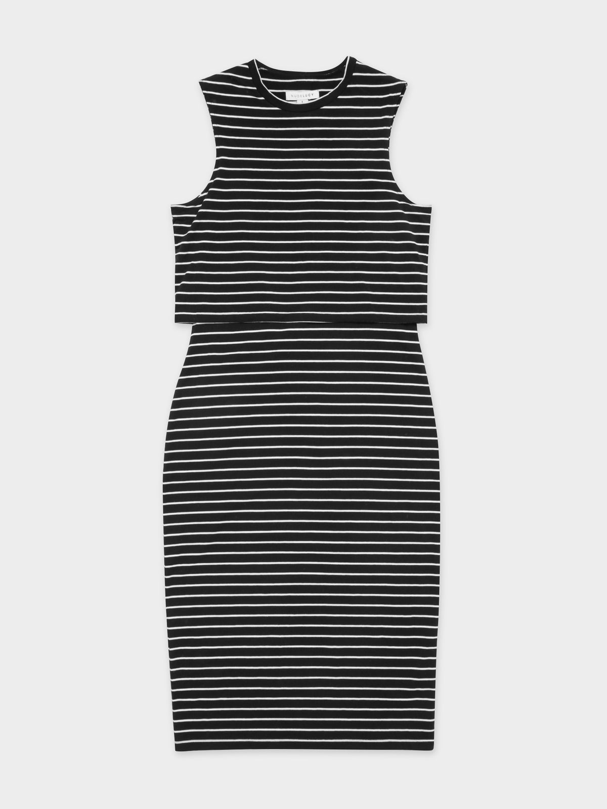 Vermont Double Layered Dress in Stripe