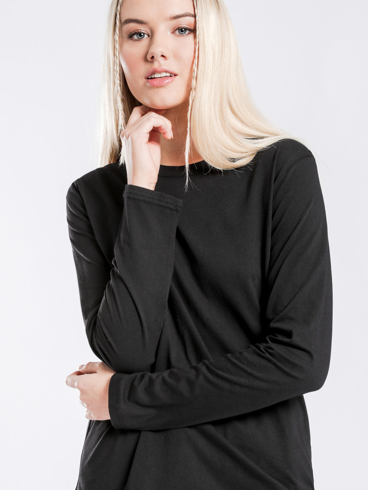 Ava Long Sleeve Top in Black