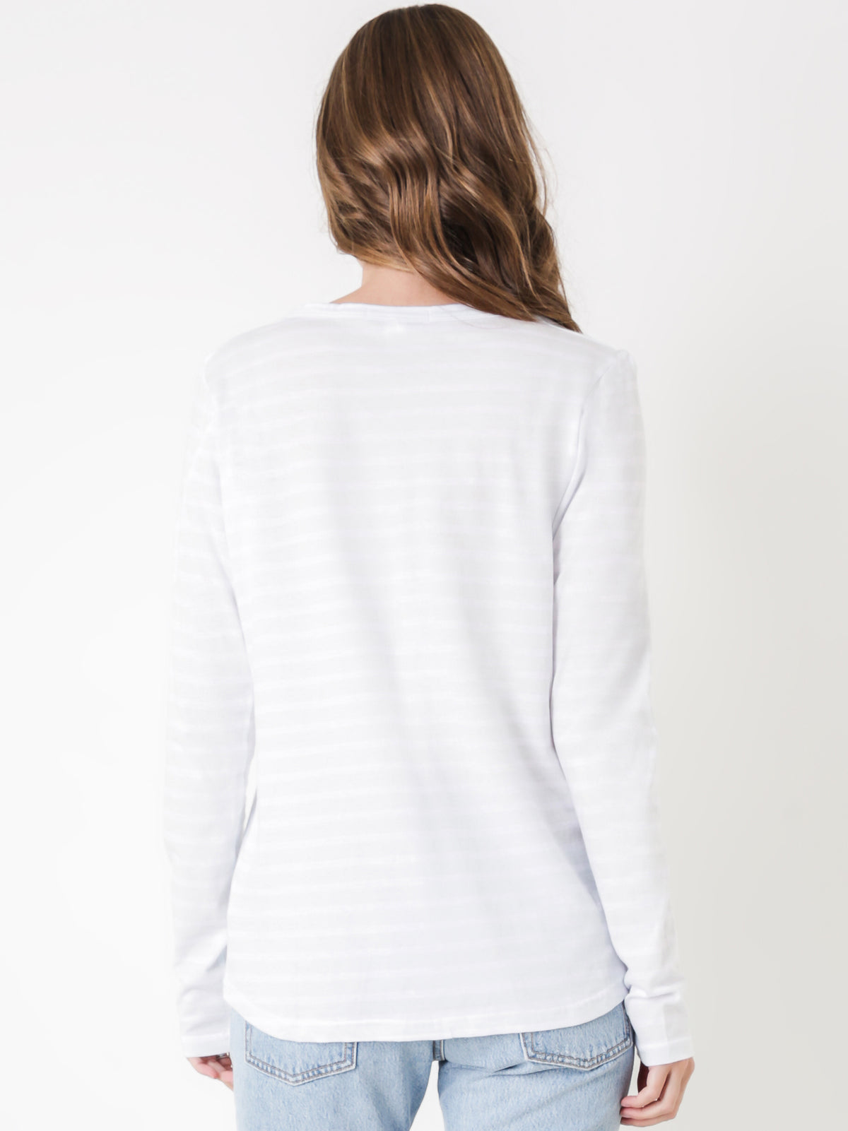 Haraway Long Sleeve T-Shirt in Ice &amp; White Stripe