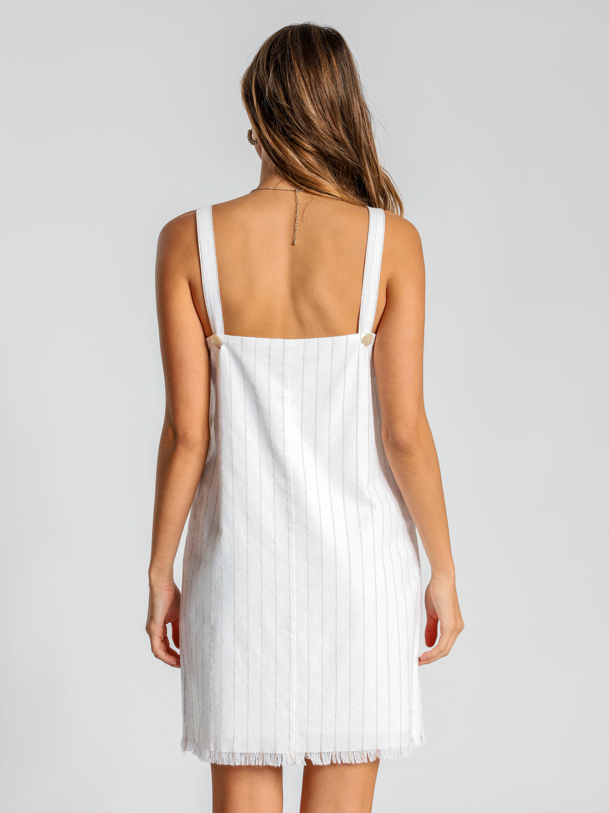Ascot Stripe Cami Dress in White