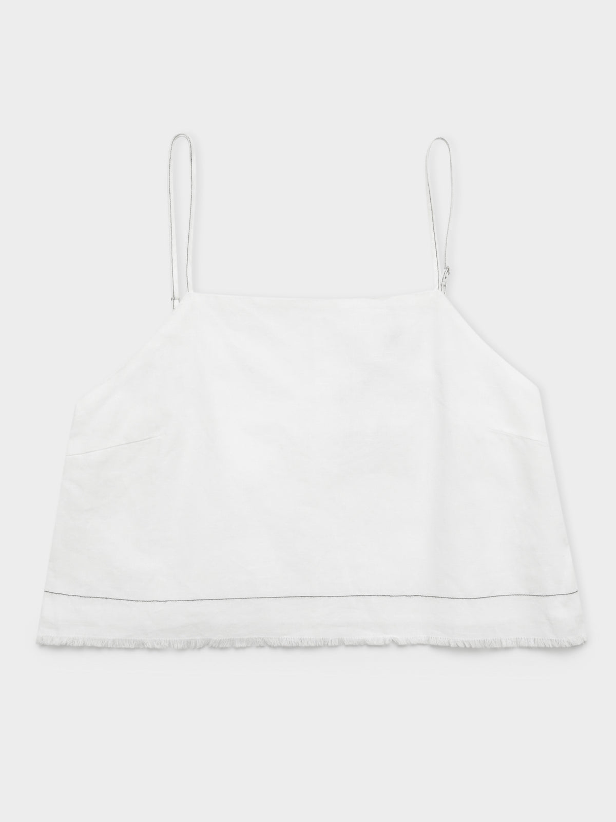 Grace Constrast Stitch Cami Top in White