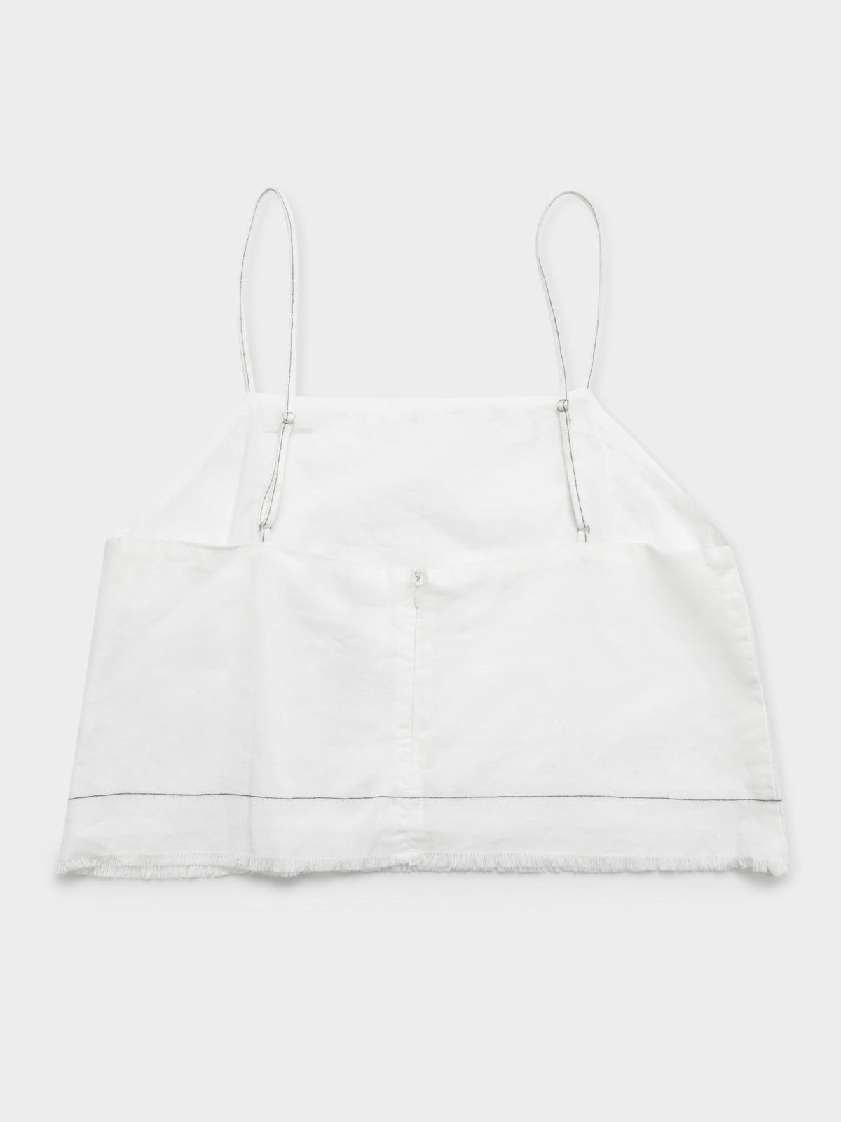 Grace Constrast Stitch Cami Top in White