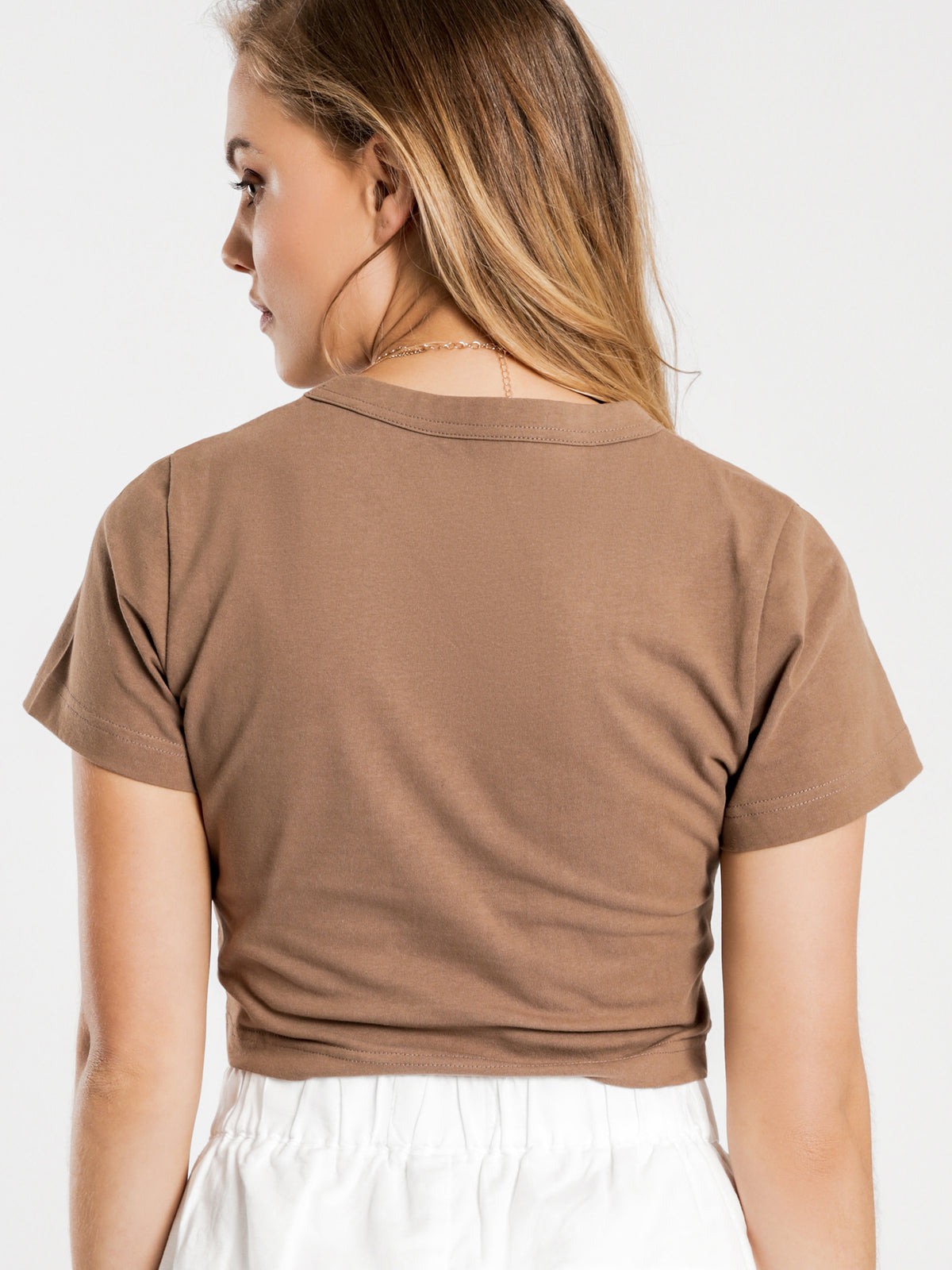 Brea Drawstring T-Shirt in Chocolate