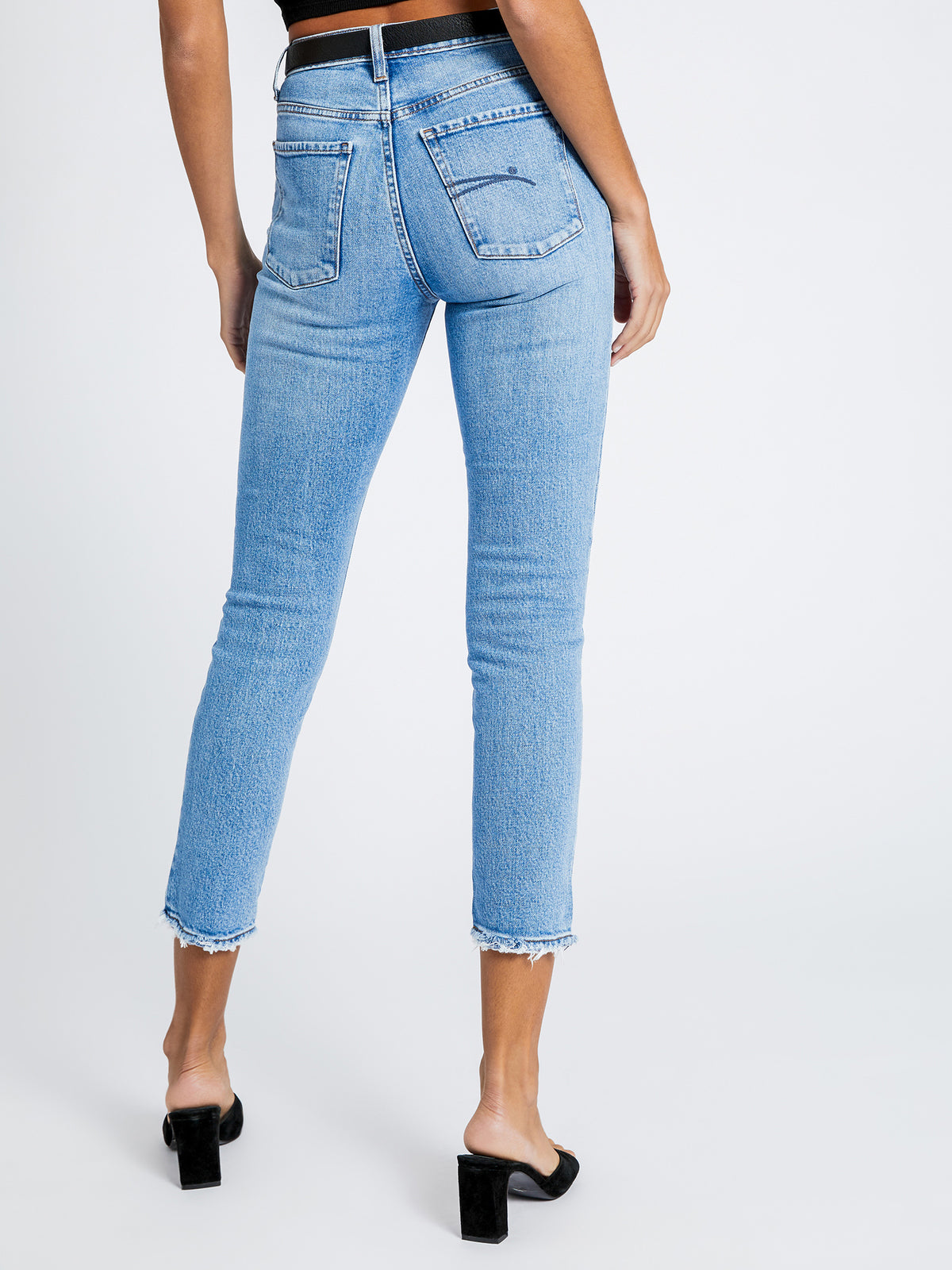 Kennedy High-Rise Slim Cropped Jeans in Moden Blue Denim