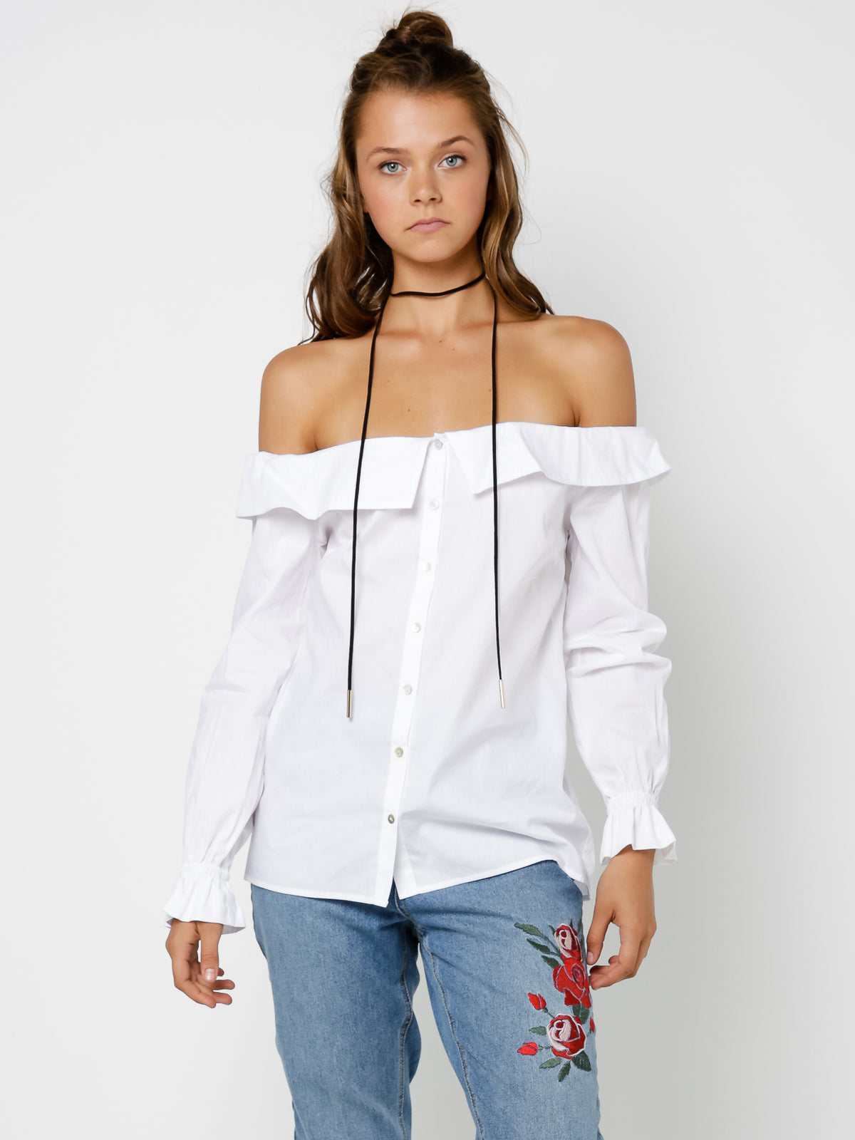 Inventors Daughter Off-The- Shoulder Blouse in White