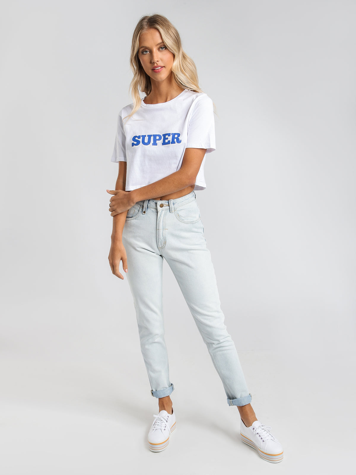 Super Cropped T-Shirt in White