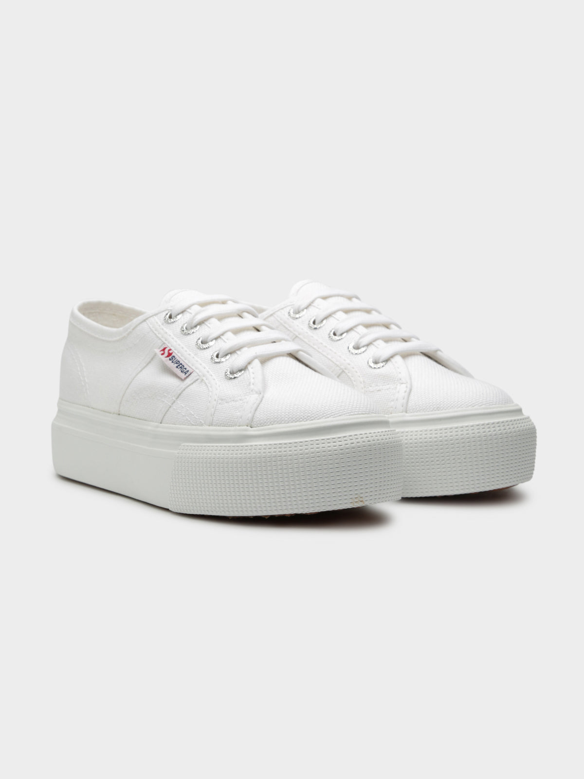 Womens 2790A Linea Up and Down Platform Sneakers in White Canvas
