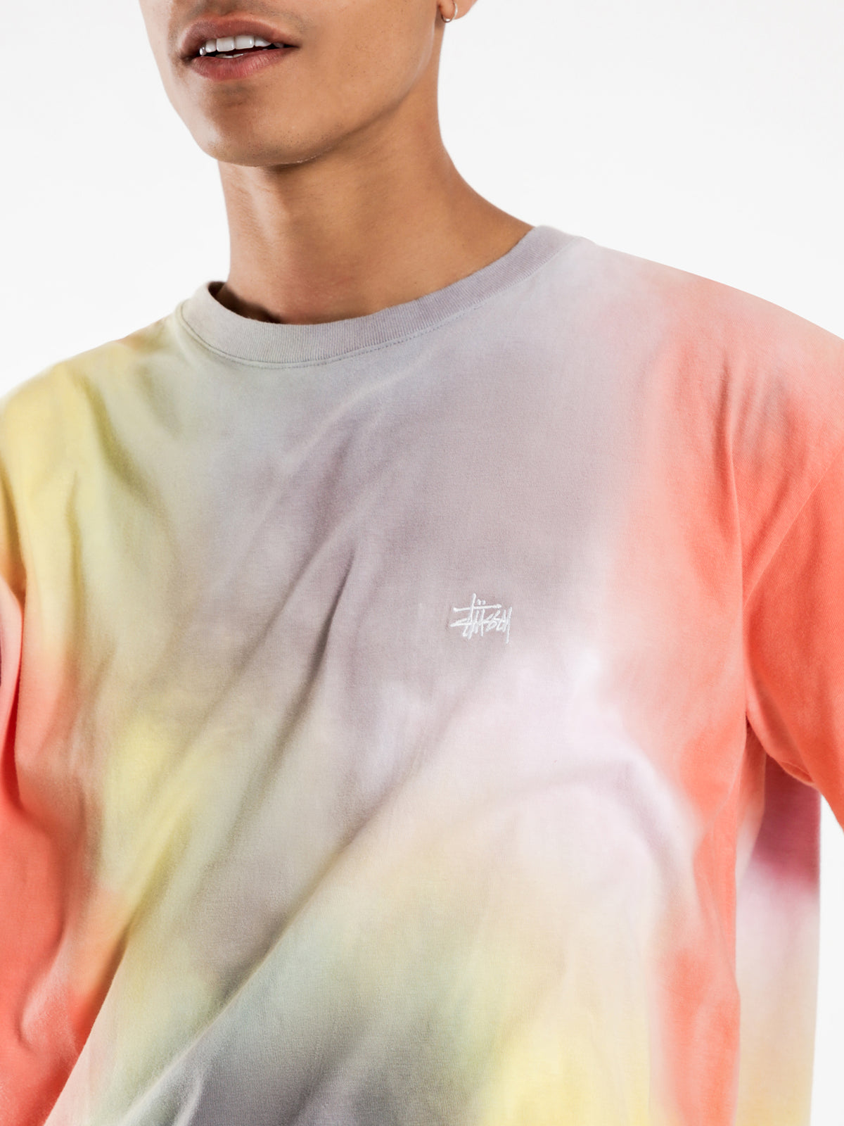 Graffiti Tie Dye T-Shirt in Orange Rainbow