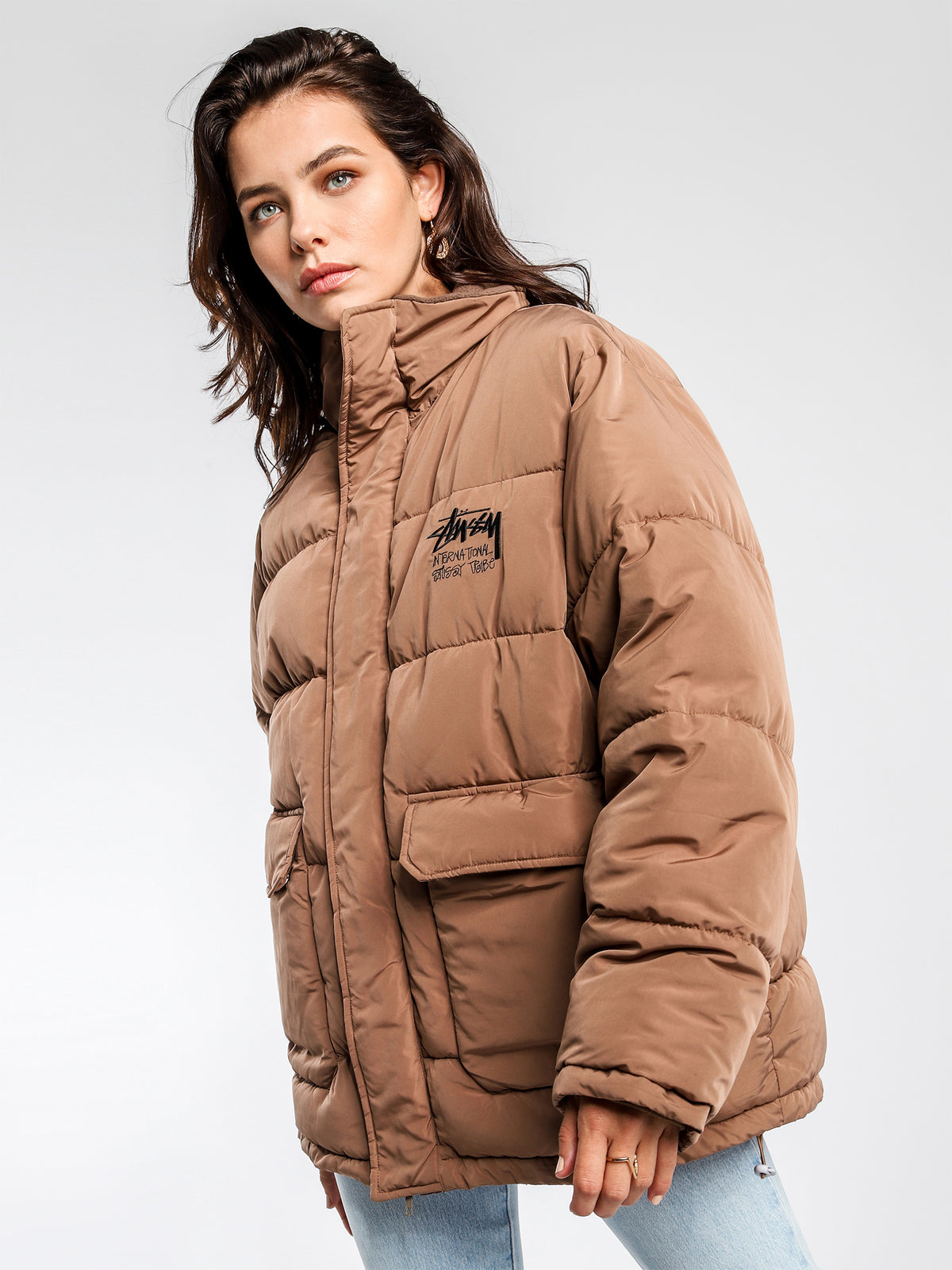 Stock Puffer Jacket in Brown