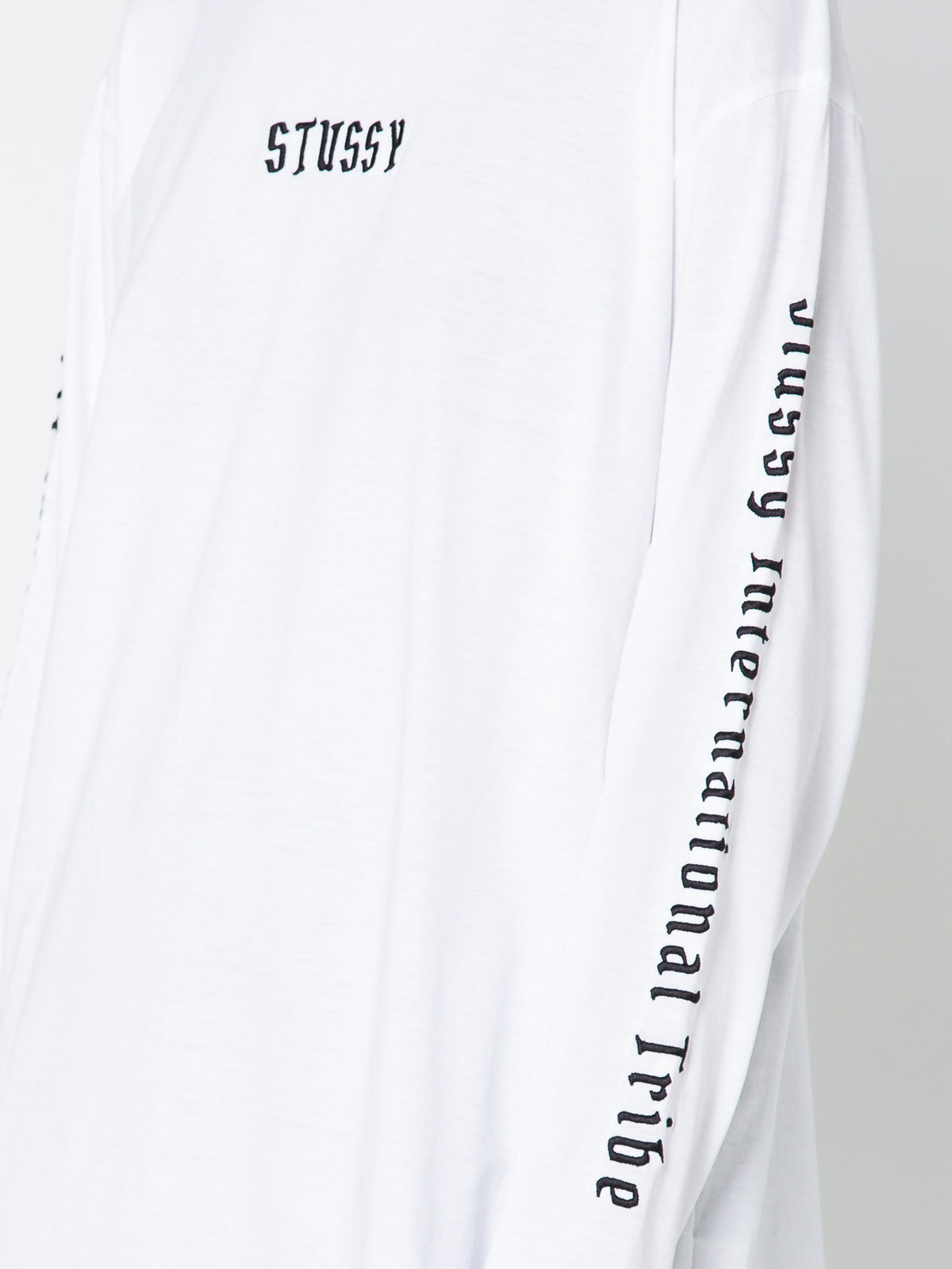 Black Letter Fade Long Sleeve T-Shirt in White