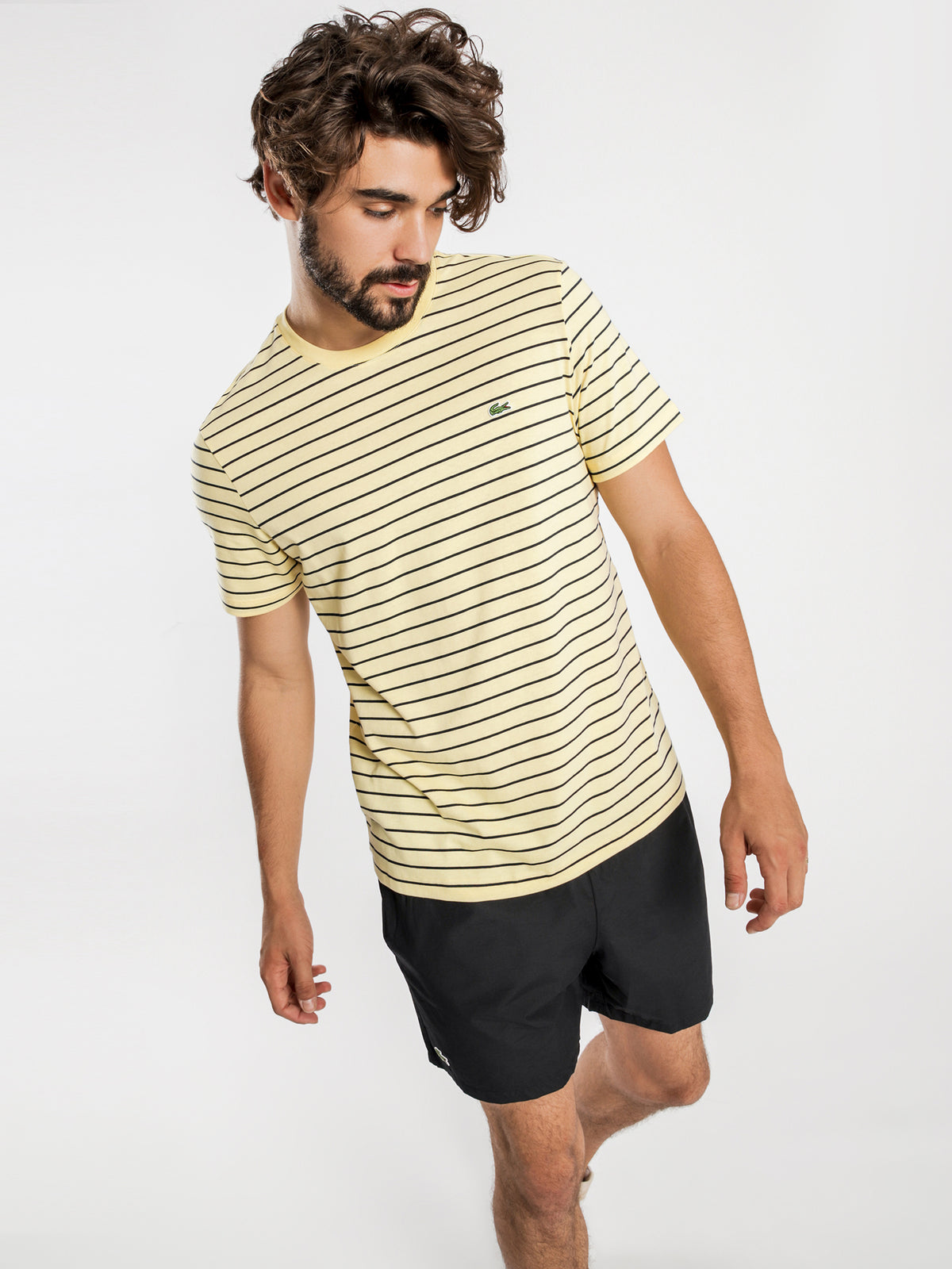 Jersey T-Shirt in Yellow &amp; White Stripe