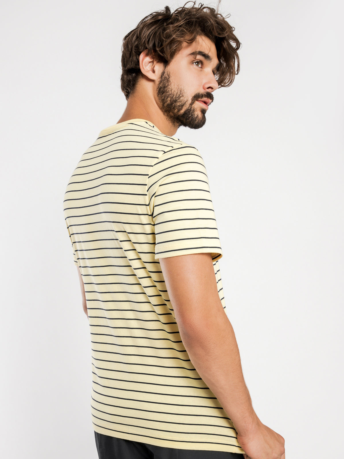 Jersey T-Shirt in Yellow &amp; White Stripe