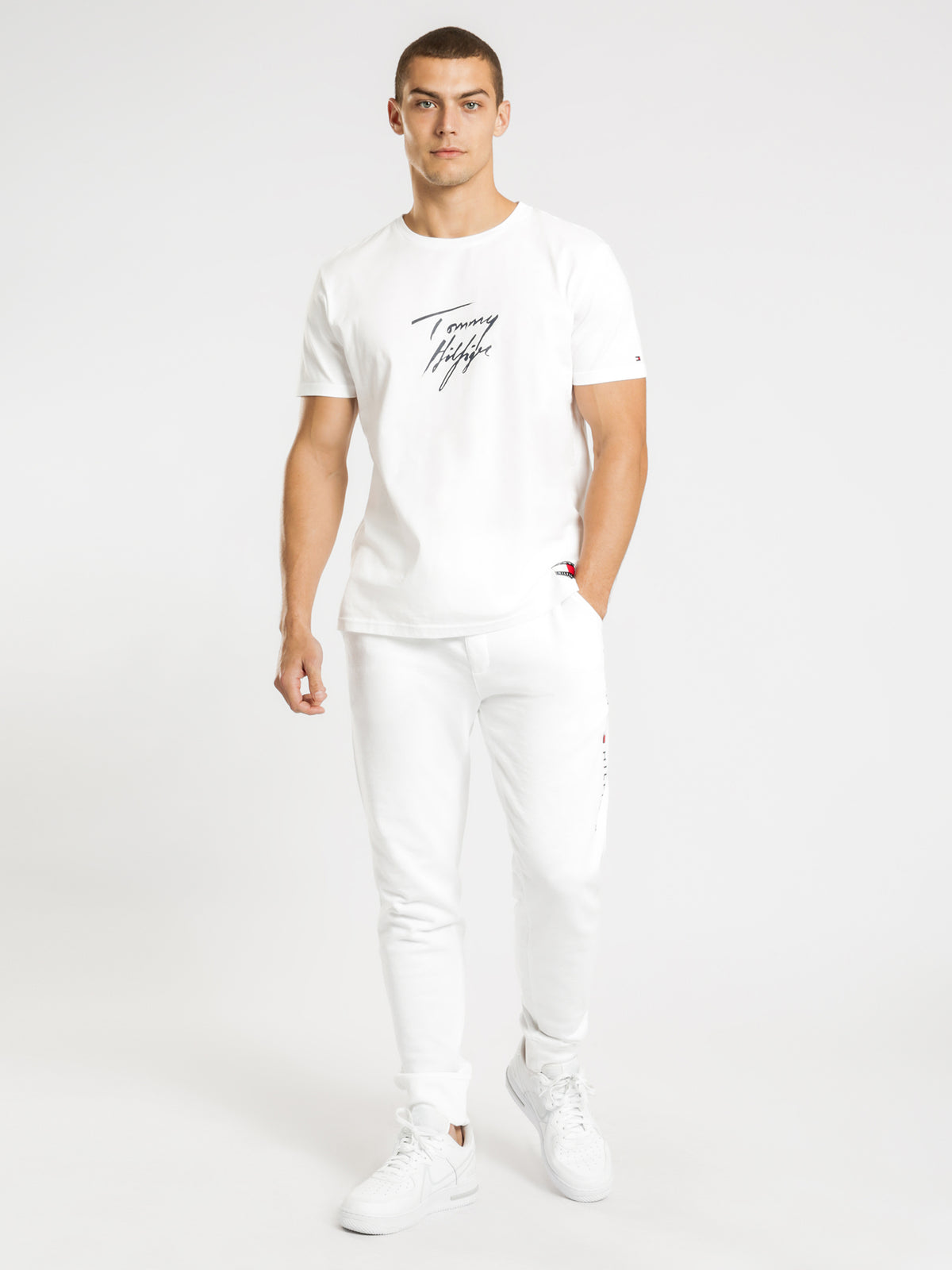Signature Logo Organic Cotton T-Shirt in White