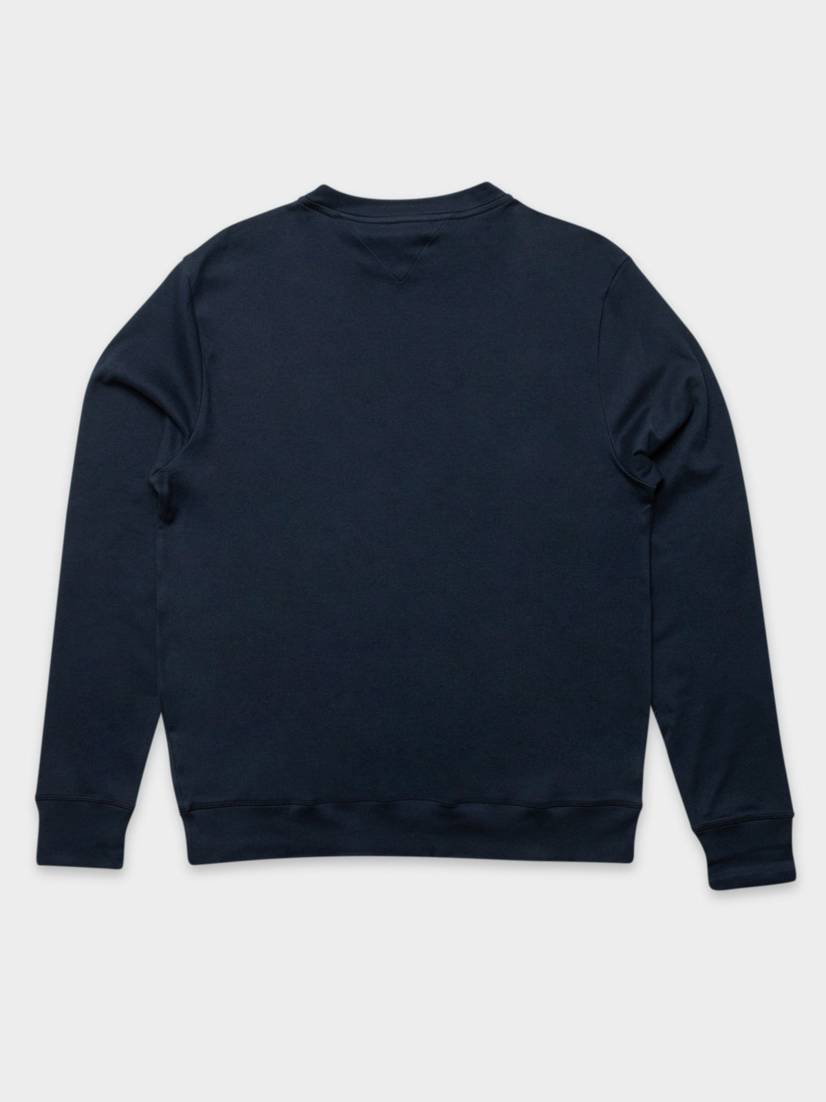 Signature Logo Stretch Organic Cotton Sweatshirt in Navy Blue