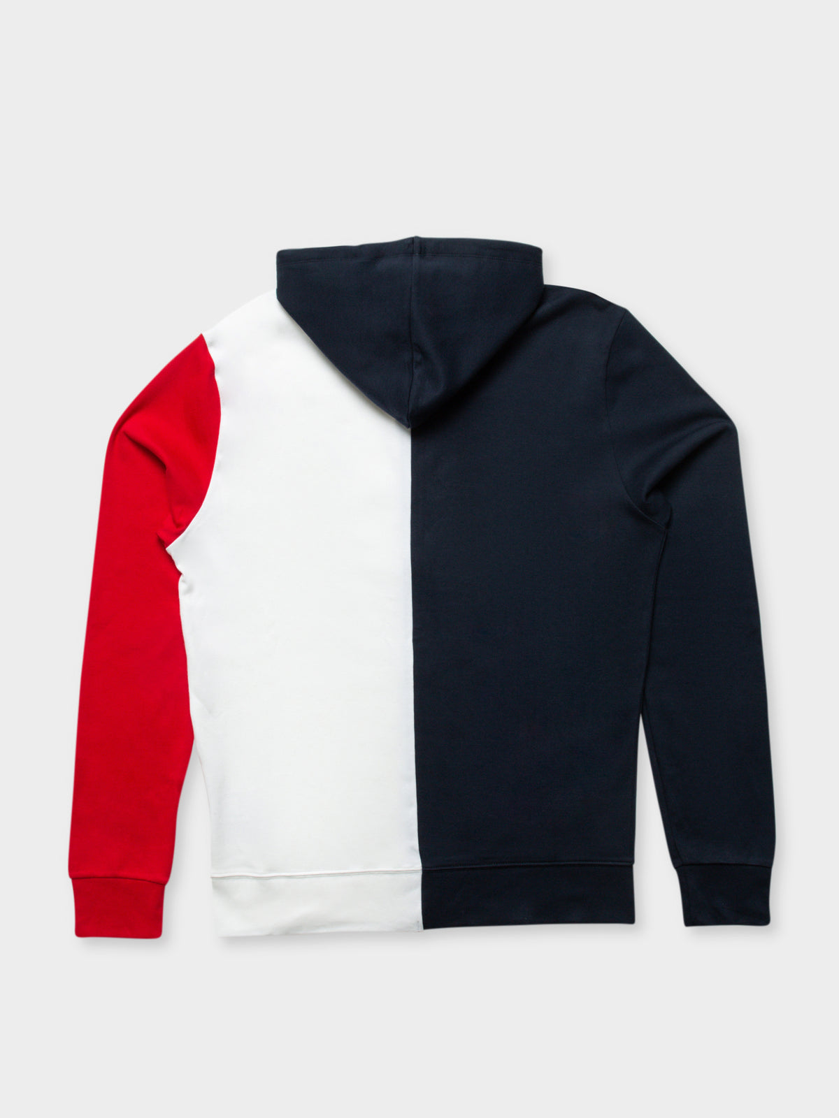 Color Block Zip-Through Hoodie in Navy White &amp; Red