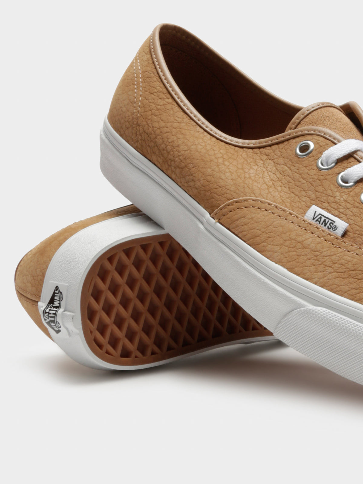 Mens Authentic Sneakers in Grain Leather Camel