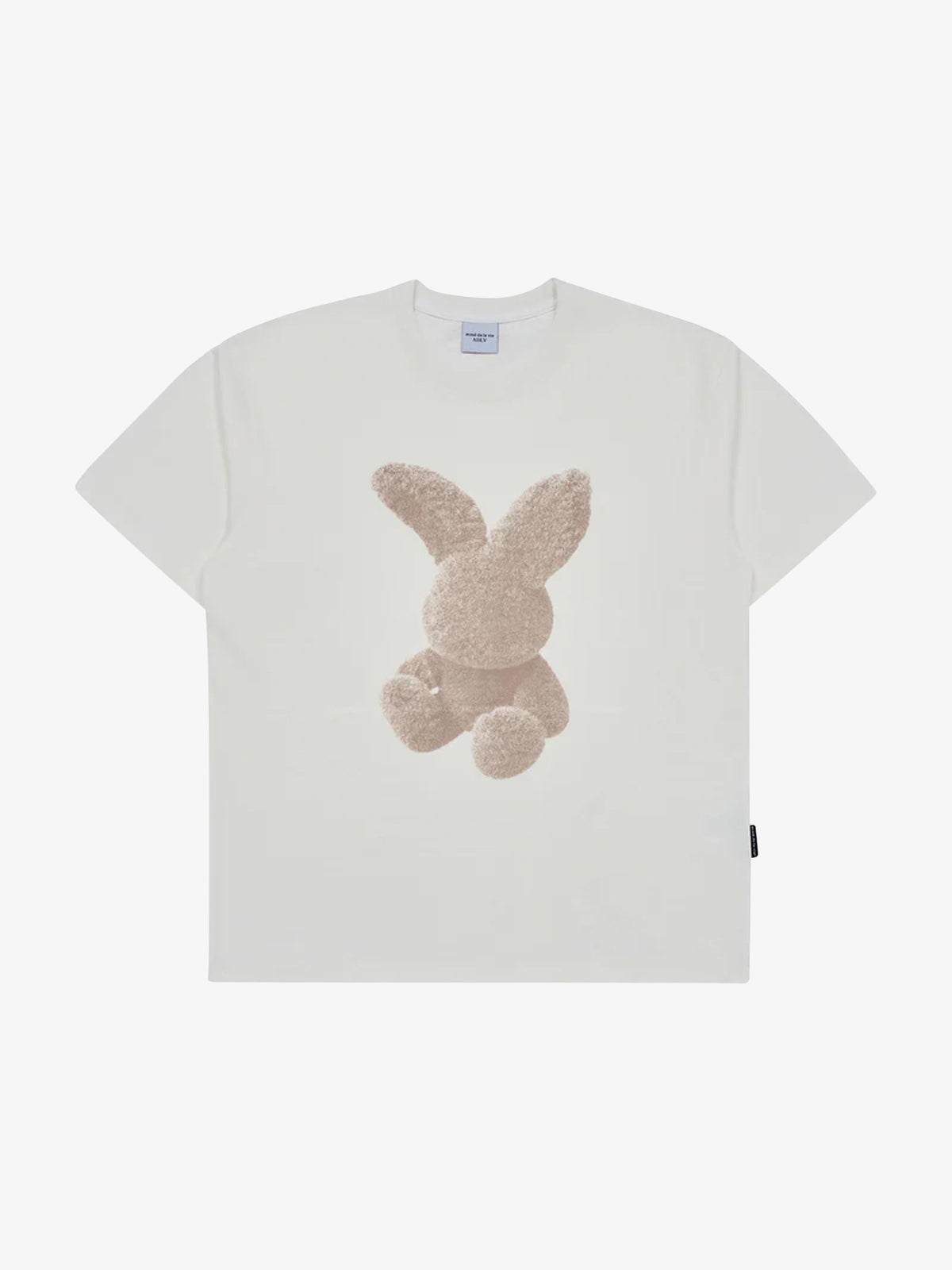 ADLV Cream Fuzzy Rabbit Short Sleeve T-Shirt | CREAM