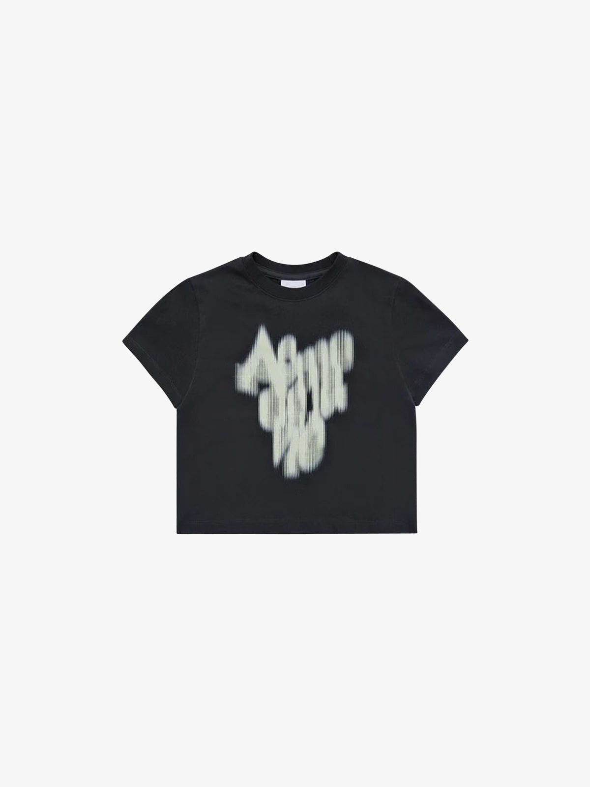 ADLV Blur Logo Crop Short Sleeve T-Shirt | BLACK
