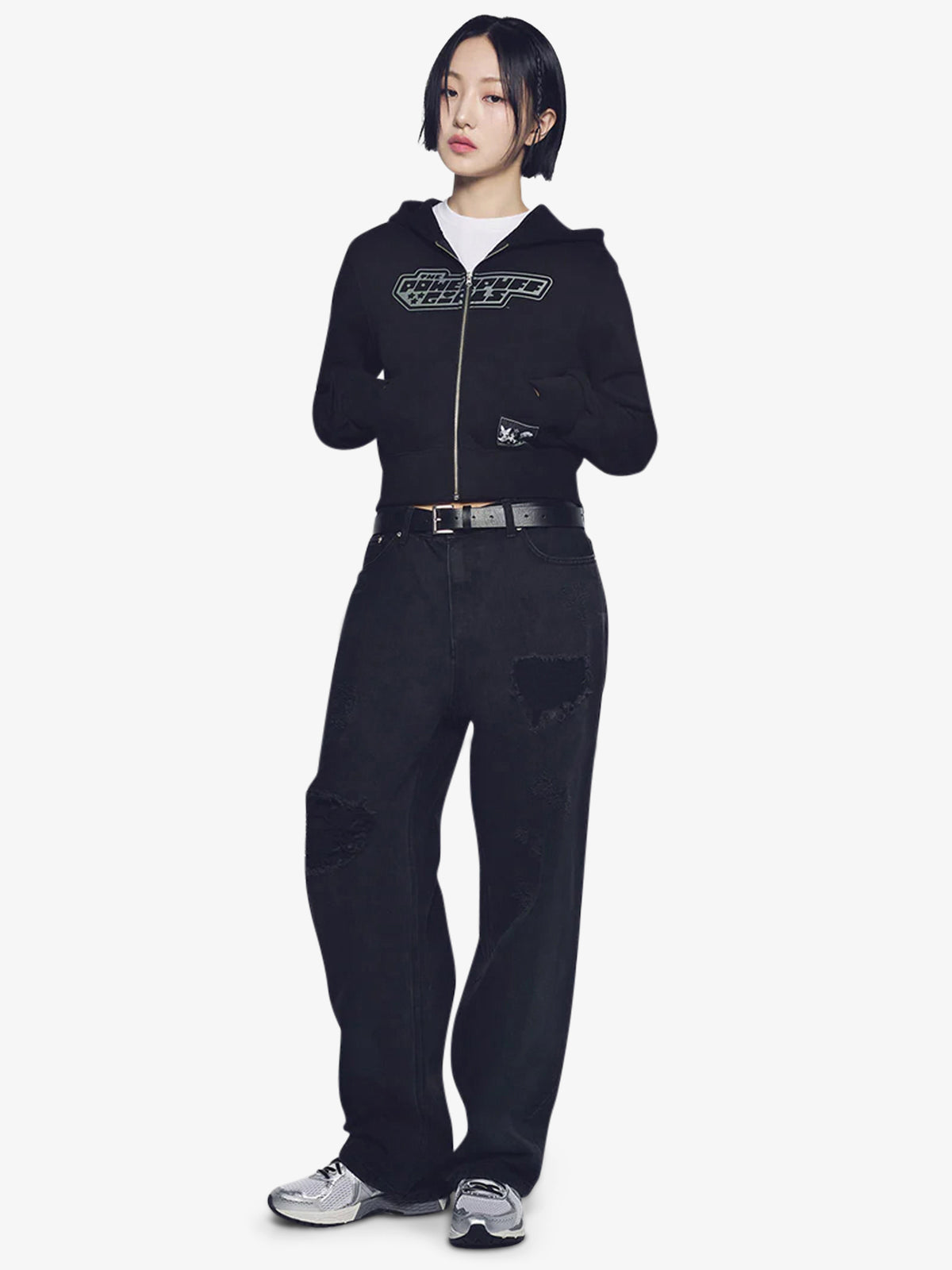 ADLV The Powerpuff Girls x ADLV Crop Hoodie | BLACK