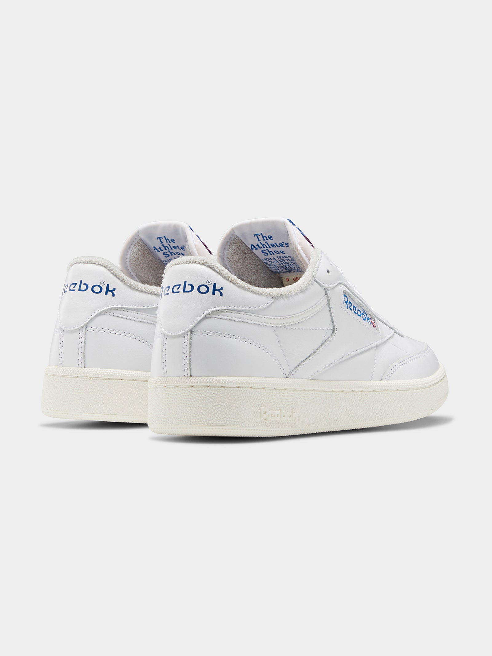 Mens Club C 85 Sneakers in White, Chalk & Vector Blue