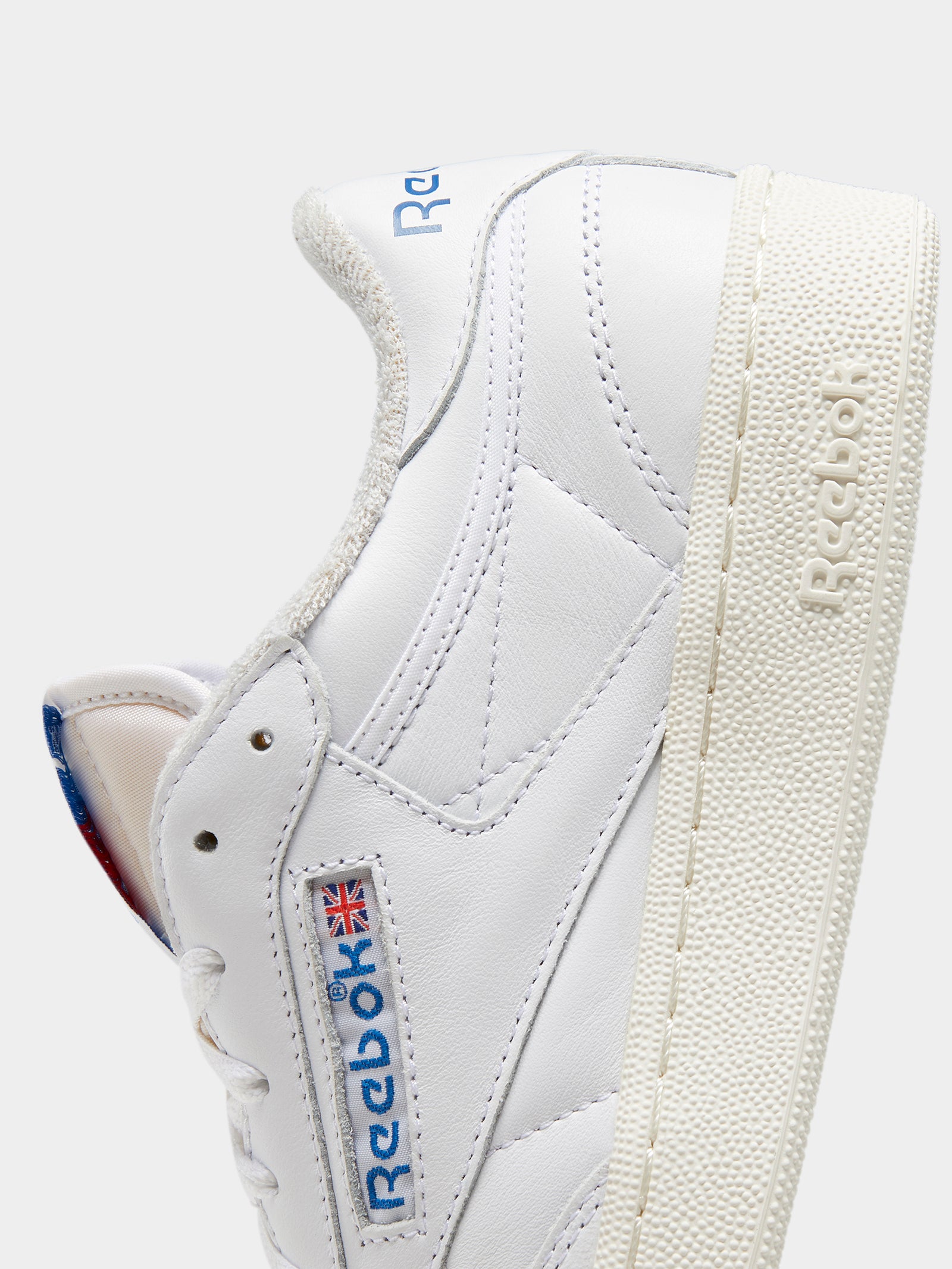 Mens Club C 85 Sneakers in White, Chalk & Vector Blue