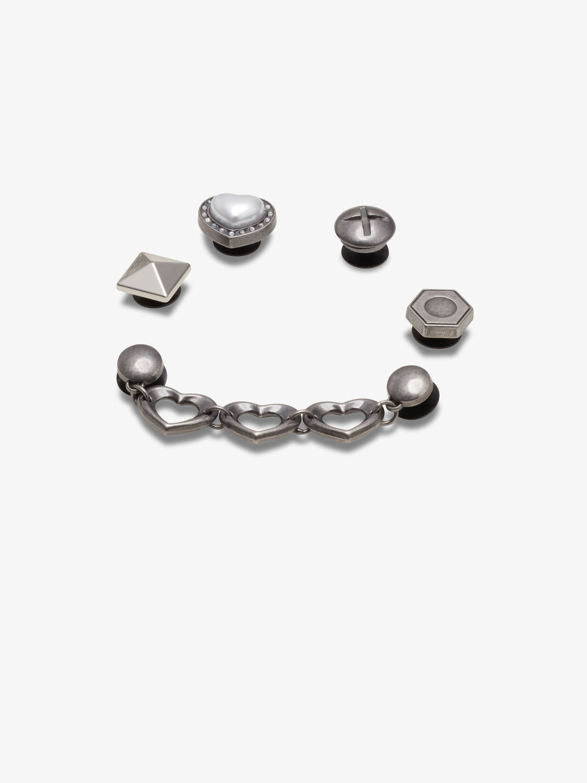 Jibbitz Silver Romantic 5 Pack Shoe Charm | Multi